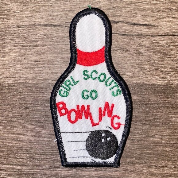 Girl Scouts Go Bowling Embroidered Patch - Picture 3 of 4